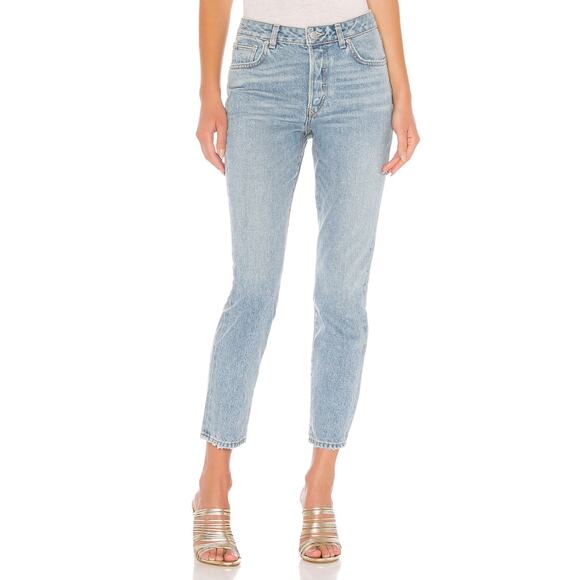 Lovers‎ + Friends Diego High Rise Jeans Size 31 Light Wash Denim Skinny Cropped - Picture 1 of 12